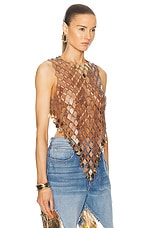 RABANNE Chain Top in Wood, view 2, click to view large image.