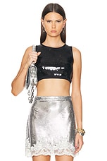 RABANNE Crop Top in Black, view 1, click to view large image.