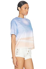 RABANNE Desert Print Boyfriend T-shirt in White, view 2, click to view large image.