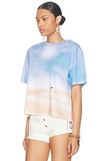 RABANNE Desert Print Boyfriend T-shirt in White, view 3, click to view large image.