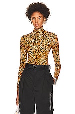 RABANNE Long Sleeve Turtleneck in Leopard Ratti, view 1, click to view large image.