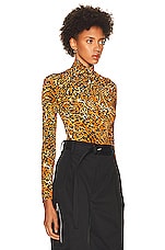 RABANNE Long Sleeve Turtleneck in Leopard Ratti, view 2, click to view large image.