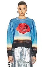 RABANNE Printed Cardigan in Rose Meditative Ge, view 1, click to view large image.