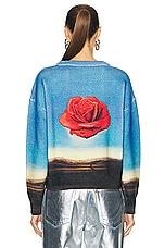 RABANNE Printed Cardigan in Rose Meditative Ge, view 3, click to view large image.