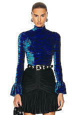 RABANNE Turtleneck Long Sleeve Top in Electric Tiger, view 1, click to view large image.