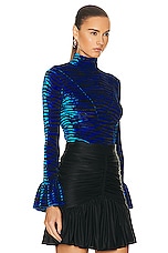 RABANNE Turtleneck Long Sleeve Top in Electric Tiger, view 2, click to view large image.