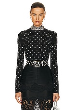 RABANNE Studded Turtleneck Top in Black, view 1, click to view large image.