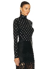 RABANNE Studded Turtleneck Top in Black, view 2, click to view large image.