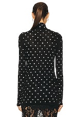 RABANNE Studded Turtleneck Top in Black, view 3, click to view large image.