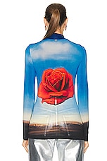 RABANNE Long Sleeve Turtleneck Top in Rose Meditative Pe, view 3, click to view large image.