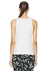 RABANNE Logo Tank Top in Coconut Milk, view 3, click to view large image.