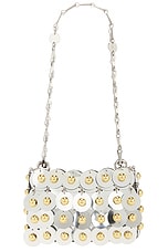 RABANNE Sac A Main Handbag in Silver & Gold, view 1, click to view large image.