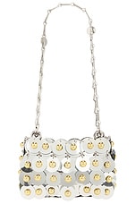 RABANNE Sac A Main Handbag in Silver & Gold, view 3, click to view large image.