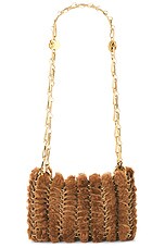 RABANNE Sac A Main Handbag in Camel & Gold, view 1, click to view large image.