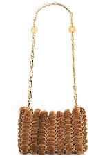 RABANNE Sac A Main Handbag in Camel & Gold, view 2, click to view large image.