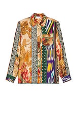 Pierre-Louis Mascia Aloe Long Sleeve Shirt in Multi, view 1, click to view large image.