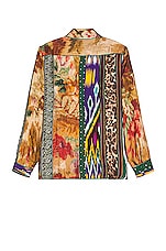 Pierre-Louis Mascia Aloe Long Sleeve Shirt in Multi, view 2, click to view large image.