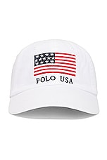 Polo Ralph Lauren Classic Sport Cap in White, view 1, click to view large image.