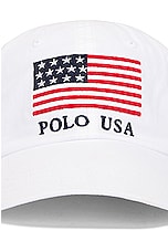 Polo Ralph Lauren Classic Sport Cap in White, view 3, click to view large image.