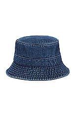 Polo Ralph Lauren Bear Bucket Hat in Dark Wash Denim, view 2, click to view large image.