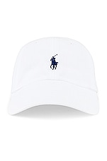 Polo Ralph Lauren Chino Cap in White & Marlin Blue, view 1, click to view large image.