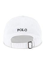 Polo Ralph Lauren Chino Cap in White & Marlin Blue, view 4, click to view large image.