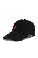 Polo Ralph Lauren Chino Cap in Black & Red, view 2, click to view large image.