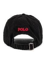 Polo Ralph Lauren Chino Cap in Black & Red, view 4, click to view large image.