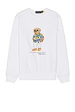 Polo Ralph Lauren Bears Sweater in White Beach Club Bear, view 1, click to view large image.