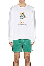 Polo Ralph Lauren Bears Sweater in White Beach Club Bear, view 3, click to view large image.