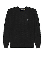 Polo Ralph Lauren Cable Sweater in Polo Black, view 1, click to view large image.