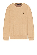 Polo Ralph Lauren Long Sleeve Crew in Camel Melange, view 1, click to view large image.