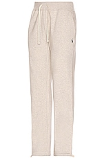 Polo Ralph Lauren Athletic Fleece Pant Straight Leg  in Light Sport Heather, view 3, click to view large image.