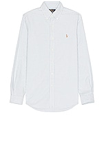 Polo Ralph Lauren Oxford Sport Shirt in Blue & White Stripe, view 1, click to view large image.