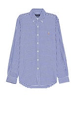 Polo Ralph Lauren Oxford Sport Shirt in Blue & White Gingham, view 1, click to view large image.