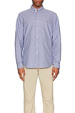 Polo Ralph Lauren Oxford Sport Shirt in Blue & White Gingham, view 4, click to view large image.