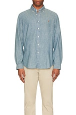 Polo Ralph Lauren Denim &amp; Chambray Sport Shirt in Chambray, view 4, click to view large image.
