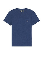Polo Ralph Lauren Crewneck Pocket T-shirt in Derby Blue Heather, view 1, click to view large image.