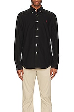 Polo Ralph Lauren Garment Dyed Oxford Shirt in Black, view 4, click to view large image.