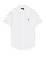 Polo Ralph Lauren Oxford Short Sleeve Shirt in White, view 1, click to view large image.