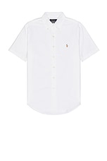 Polo Ralph Lauren Oxford Short Sleeve Shirt in White, view 1, click to view large image.