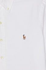 Polo Ralph Lauren Oxford Short Sleeve Shirt in White, view 3, click to view large image.