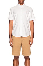 Polo Ralph Lauren Oxford Short Sleeve Shirt in White, view 4, click to view large image.