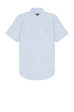 Polo Ralph Lauren Oxford Short Sleeve Shirt in Blue, view 1, click to view large image.