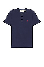 Polo Ralph Lauren Short Sleeve Henley in Cruise Navy, view 1, click to view large image.