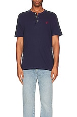 Polo Ralph Lauren Short Sleeve Henley in Cruise Navy, view 4, click to view large image.