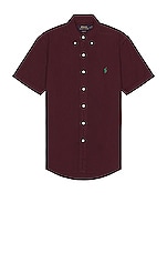 Polo Ralph Lauren Short Sleeve Shirt in Harvard Wine, view 1, click to view large image.