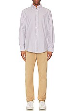Polo Ralph Lauren Long Sleeve Shirt in White & Wine, view 5, click to view large image.