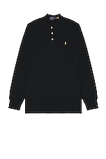 Polo Ralph Lauren Pima Long Sleeve Polo in Polo Black, view 1, click to view large image.