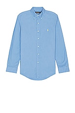 Polo Ralph Lauren Oxford Long Sleeve Shirt in Harbor Island Blue, view 1, click to view large image.